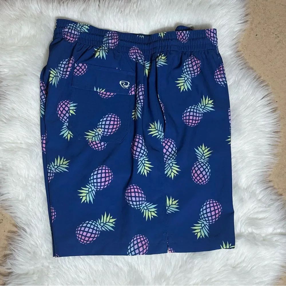 Navy Pineapple Print Athletic Shorts NWOT